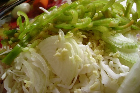 Острый салат из капусты с баклажанами : фото шаг 2