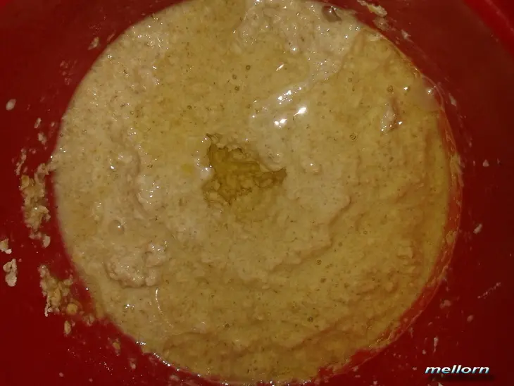 Пирог манно-овсяный с джемом и яблоком: шаг 2
