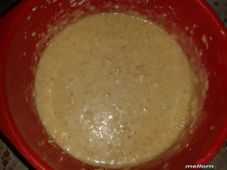 Пирог манно-овсяный с джемом и яблоком: шаг 4