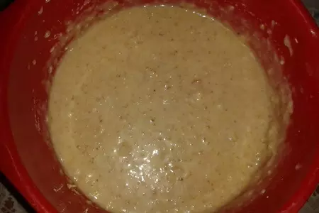 Пирог манно-овсяный с джемом и яблоком: шаг 4
