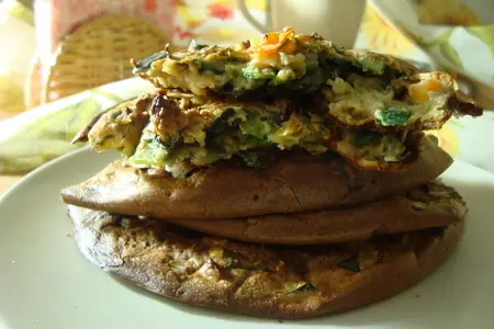 Лепёшки геркулесовые с овощами и луком-пореем: шаг 4