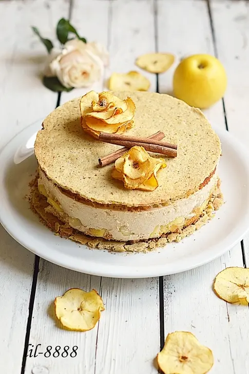 Яблочный торт с карамельным баварским муссом с корицей: шаг 15