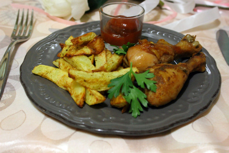 Остро-сладкие куриные голени с печеным картофелем и томатным кетчупом: шаг 10