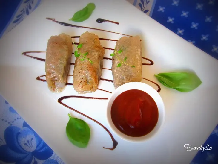 Спринг-роллы с мясом и кисло-сладким соусом: шаг 8