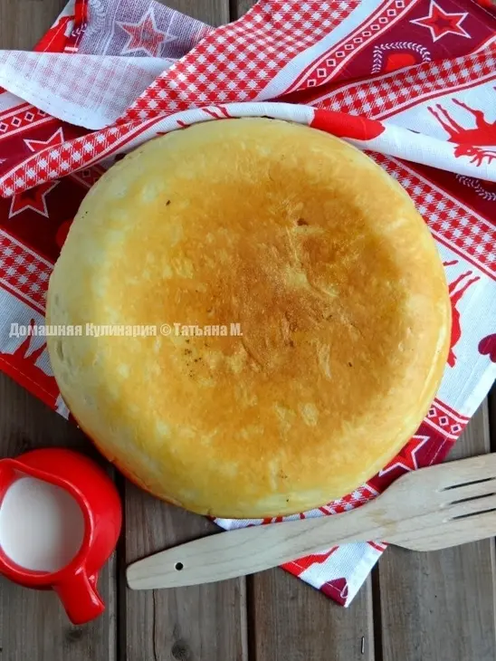 Дрожжевой пирог с мясом на сковороде: шаг 6