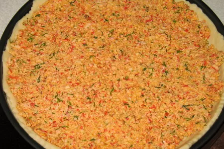 Пирог с крабовым мясом и кабачком.: шаг 4