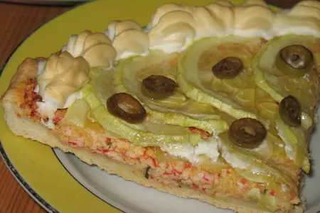 Пирог с крабовым мясом и кабачком.: шаг 7