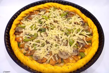 Открытый пирог с тыквой и грибами: шаг 9