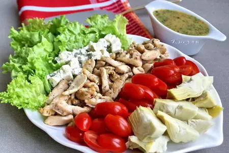 Салат с курицей, артишоками и сыром дорблю: шаг 5