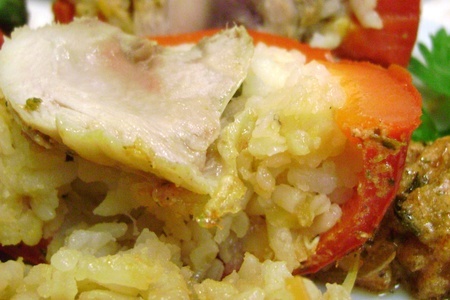   куриные голени в перце с овощным рисом: шаг 4