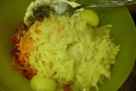 Куриные растрепки с овощами и сыром: шаг 2