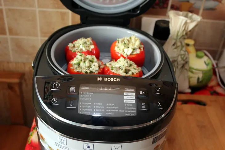 Сладкие перцы фаршированные кускусом с грибами и фетой: шаг 11