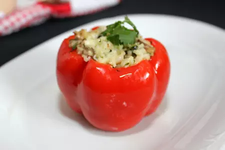 Сладкие перцы фаршированные кускусом с грибами и фетой: шаг 13