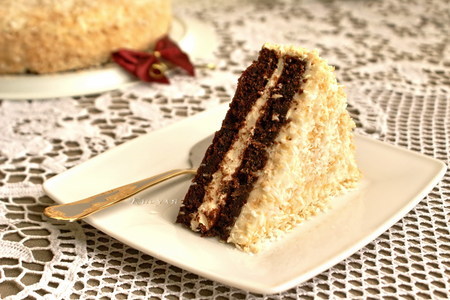 Шоколадный торт с миндальной глазурью и кокосом: шаг 13