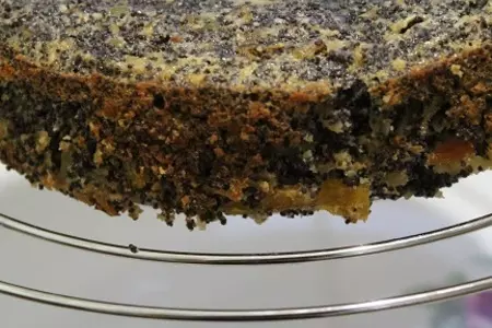 Маково-фруктовый торт с карамелизированными овсяными хлопьями и яблоками под глазурью  (без муки!!!): шаг 10