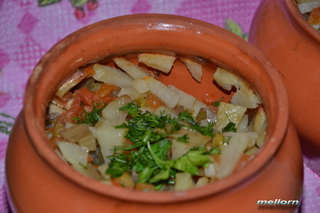 Жаркое в горшочках  из свинины с грибами и овощами: шаг 5