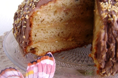 Торт кунжутный с малиновым шоколадным кремом «фрау блонди в шоколаде»: шаг 13