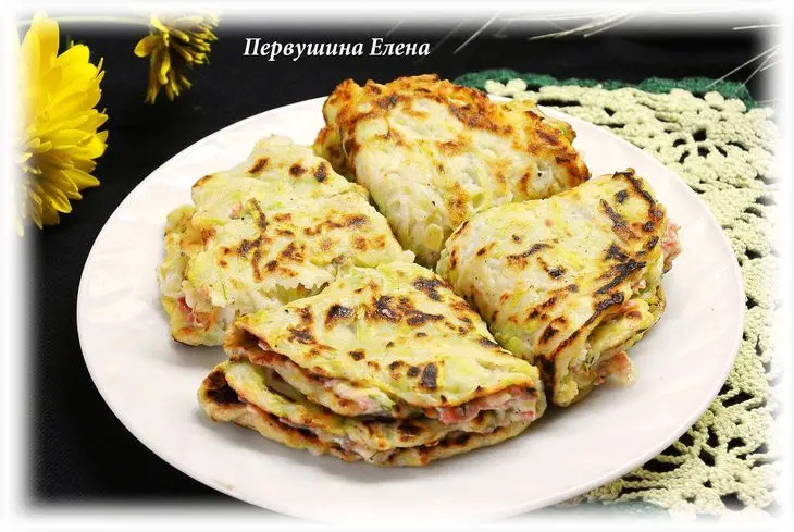 Кабачковые треугольники с начинкой: шаг 11