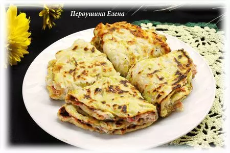 Кабачковые треугольники с начинкой: шаг 11