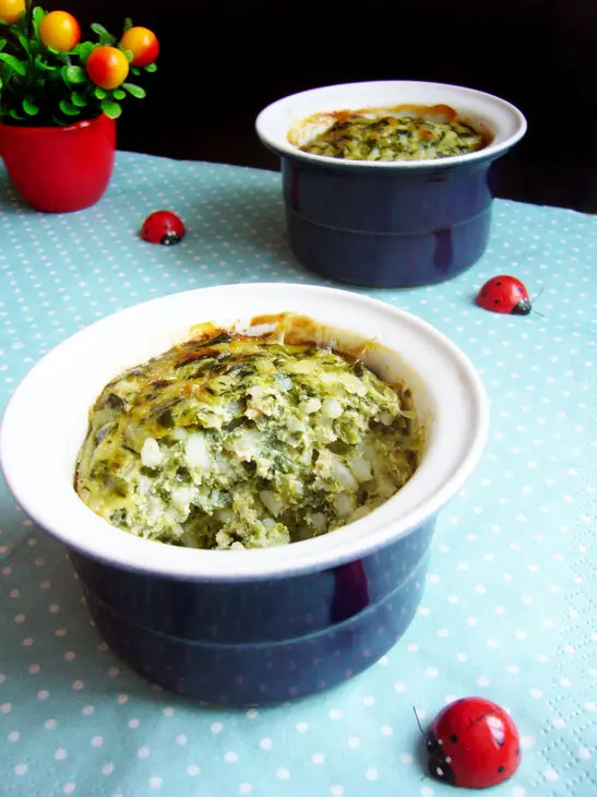Детская запеканка с рисом шпинатом и курицей: шаг 8