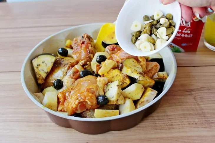 Микс из запеченного кролика, курицы и овощей: шаг 3