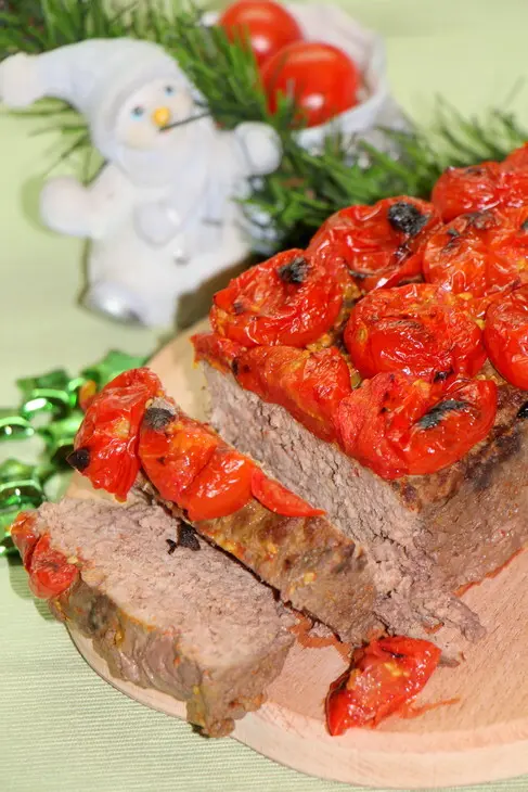 Горчичный мясной хлеб с помидорами черри (новогоднее спасибо, нина barska): шаг 5