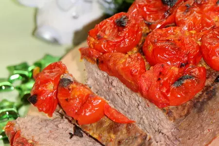 Горчичный мясной хлеб с помидорами черри (новогоднее спасибо, нина barska): шаг 5