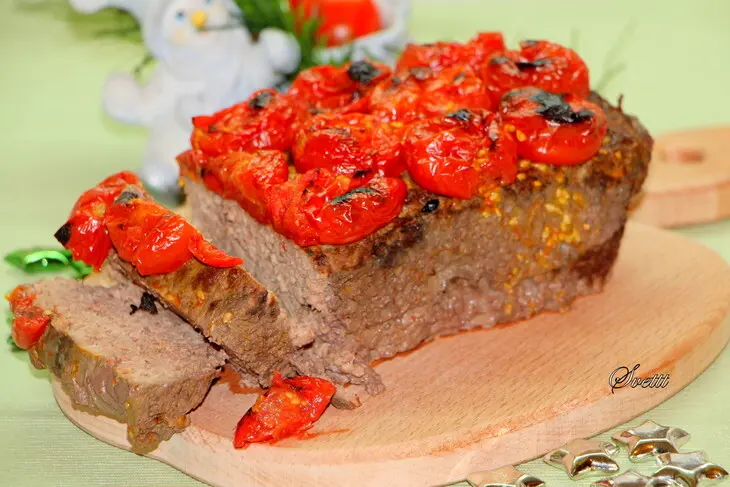 Горчичный мясной хлеб с помидорами черри (новогоднее спасибо, нина barska): шаг 6