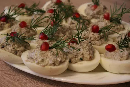 Яйца, фаршированные шампиньонами: шаг 6