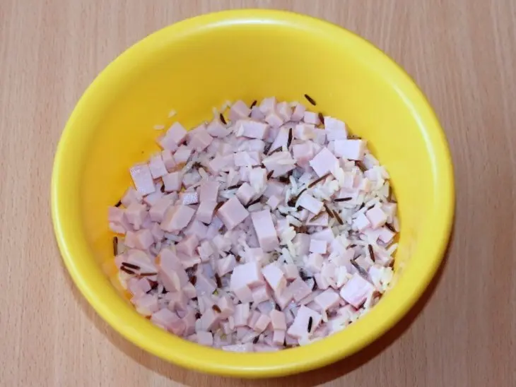 Салат с запеченой тыквой, карбонадом и рисом: шаг 6