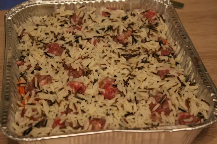 Запеканка из овощей, риса акватика микс и мясных фрикаделек: шаг 9