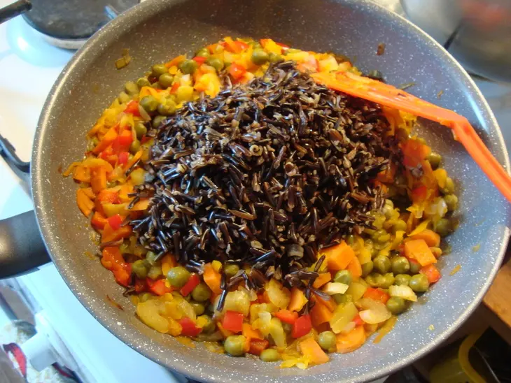 Кролик запеченный с диким рисом и овощами (праздничный ужин): шаг 12