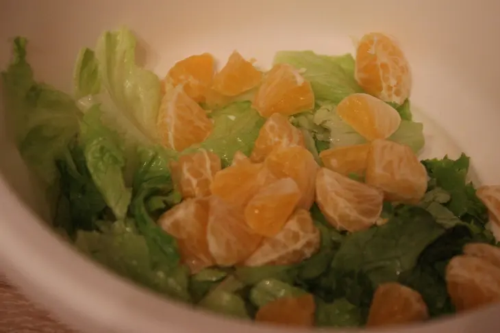 Салат для гурманов с курицей, мандаринами и рисом акватика color mix: шаг 2