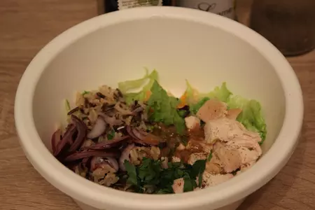 Салат для гурманов с курицей, мандаринами и рисом акватика color mix: шаг 4