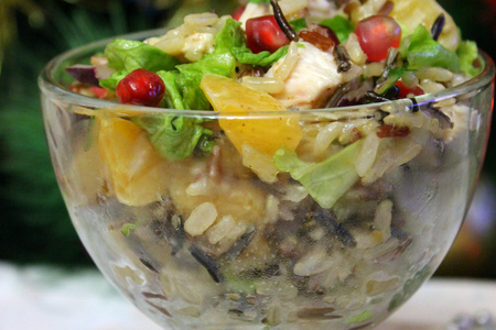Салат для гурманов с курицей, мандаринами и рисом акватика color mix : шаг 7