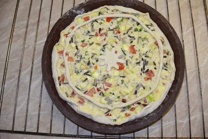 А-ля киш овощной с черным рисом: шаг 11