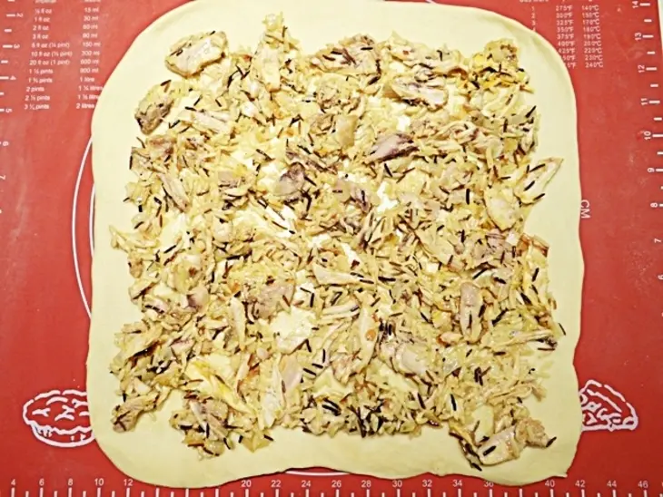 Рулет с курицей, рисом и моцареллой: шаг 11
