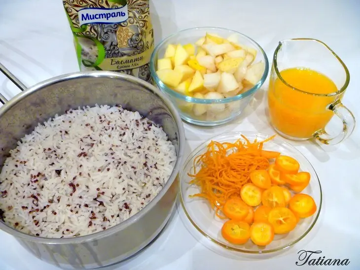 Десертный салат с рисом и киноа под фруктовым соусом: шаг 2