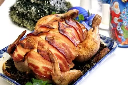 Курица "рыцарь в доспехах"  с диким рисом акватика и свежими и сухими грибами: шаг 11