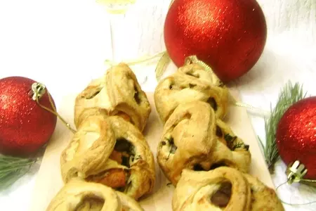 Слоеные закусочные мини-пирожки с горбушей и рисом: шаг 6