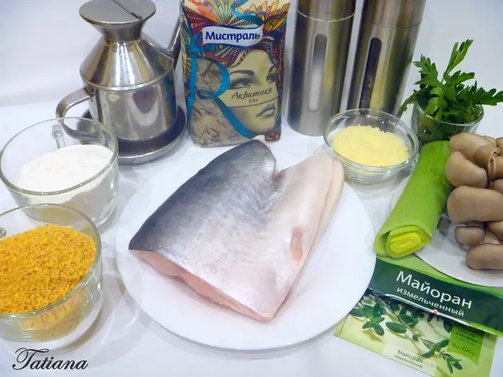 Рыбное филе, фаршированное рисом и грибами: шаг 1