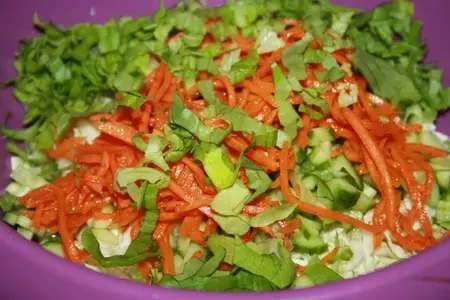 Тортильи-гриль с капустно-морковным салатом и курицей: шаг 2