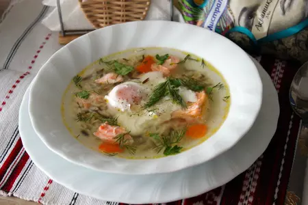 Суп из сёмги с рисом акватика микс и яйцом пашот: шаг 10