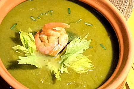 Крем-суп из тыквы и шпината "зелененький он был!" новогоднее спасибо танечке (chudo)!: шаг 4