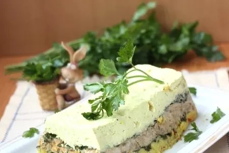 Трёхслойная запеканка с овощами, творогом и куриным филе: шаг 7