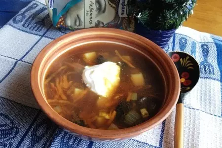 Суп из сухих грибов с рисом акватика mix: шаг 8
