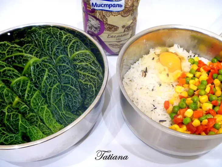 Капустный "шницель" фаршированный рисом с овощами: шаг 3