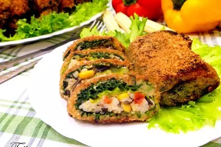 Капустный "шницель" фаршированный рисом с овощами: шаг 5