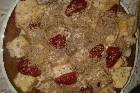Торт панчо с шоколадом и  клубникой: шаг 9