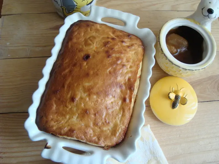 Морковный пирог с бананом,творогом и мёдом: шаг 8